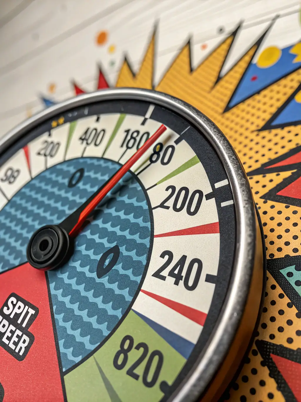 A digital illustration depicting a speedometer with an arrow pointing to 'Fast, ' symbolizing the speed of ByteWorth Designs' service delivery.