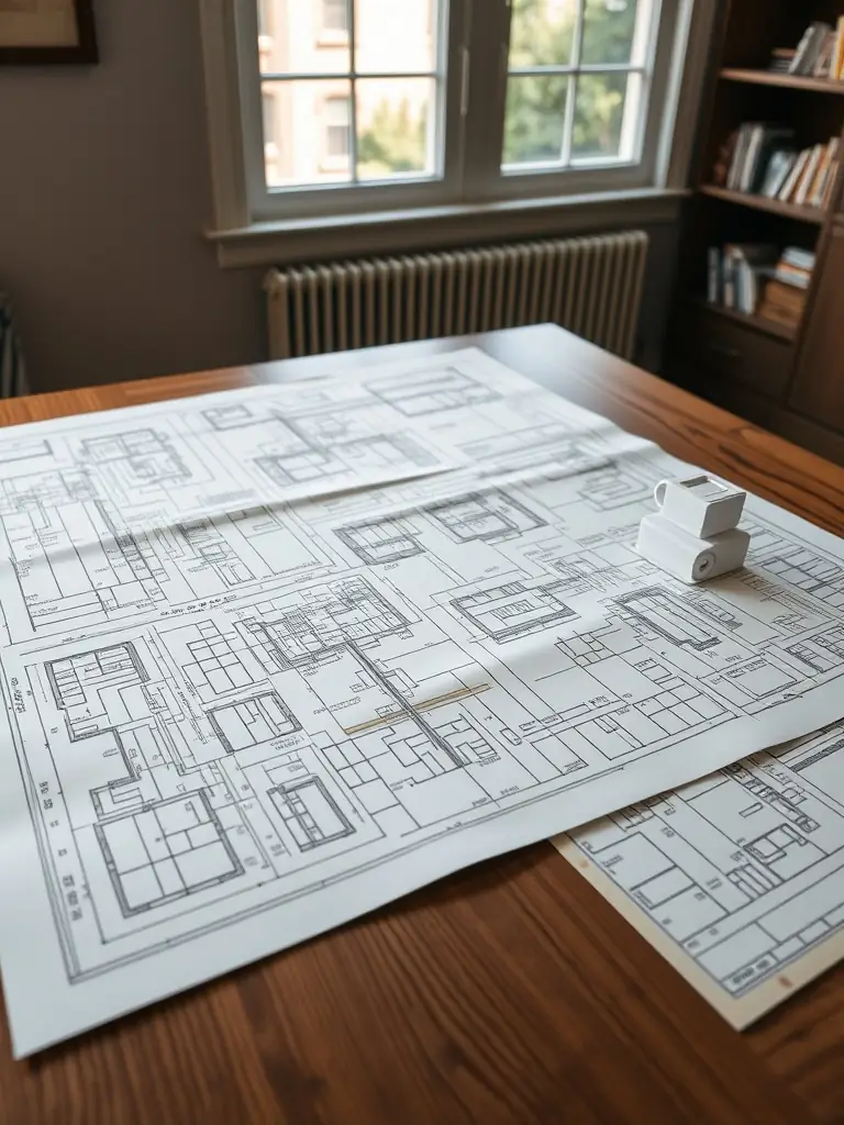A magnifying glass examining a blueprint, highlighting the precision and accuracy of ByteWorth Designs' work.